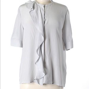 Iris & Ink ruffle front blouse, size 6